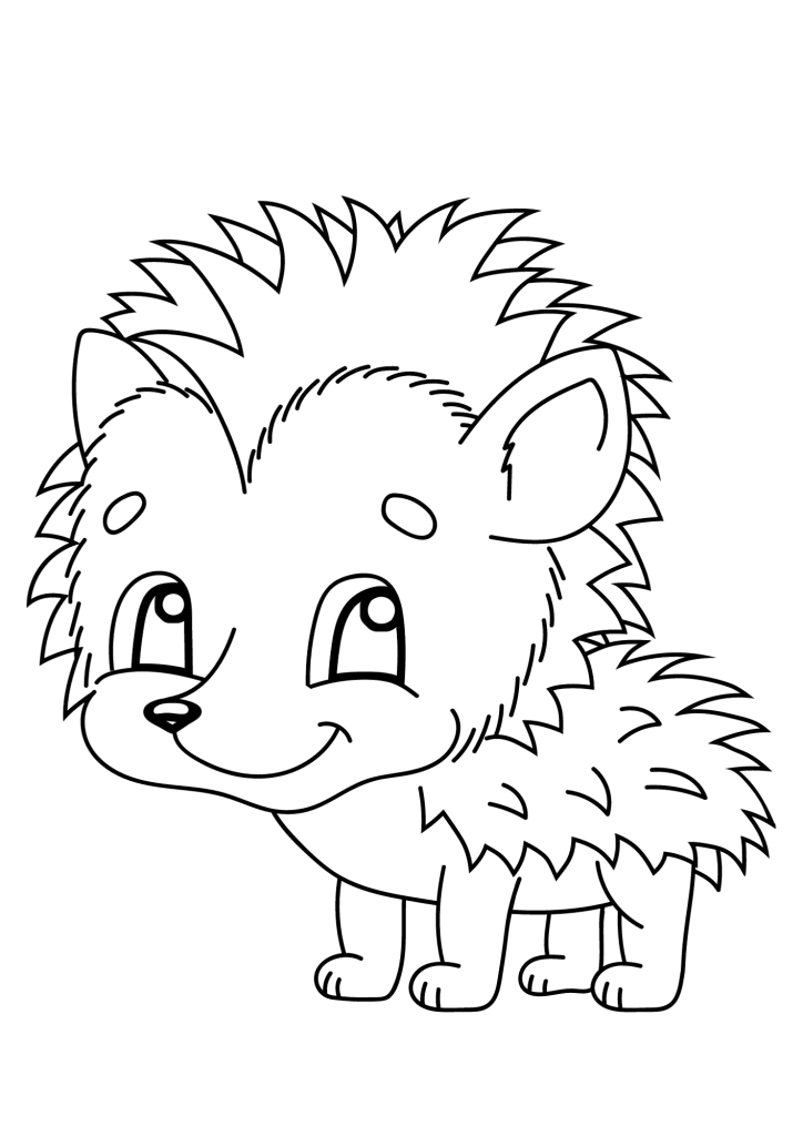 Hedgehog Children For Children Coloring Page