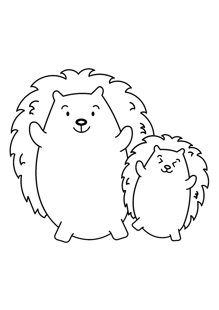 Hedgehog Couple Coloring Page