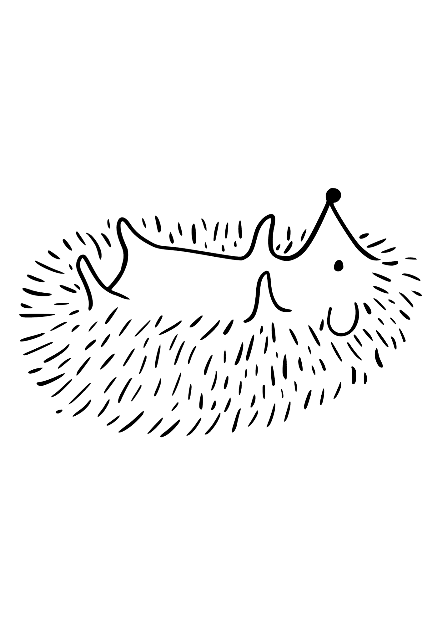 Hedgehog Drawing Coloring Page