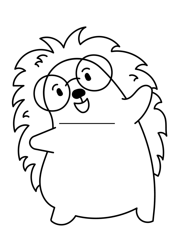 Hedgehog Printable For Children Coloring Page