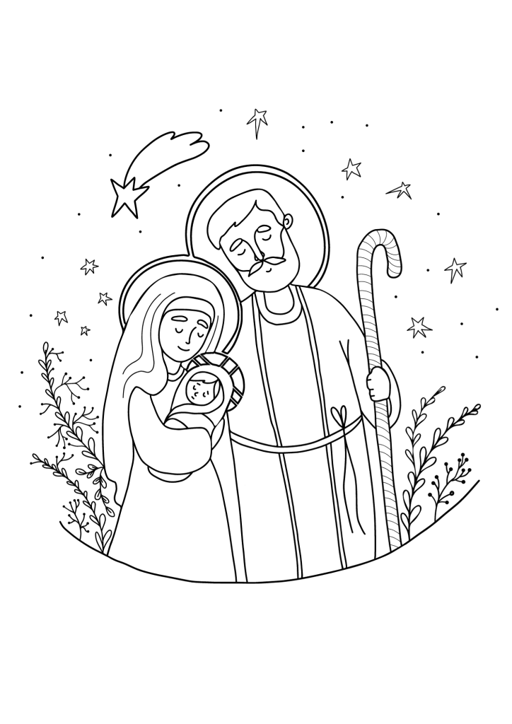Holy Family Jesus Coloring Page