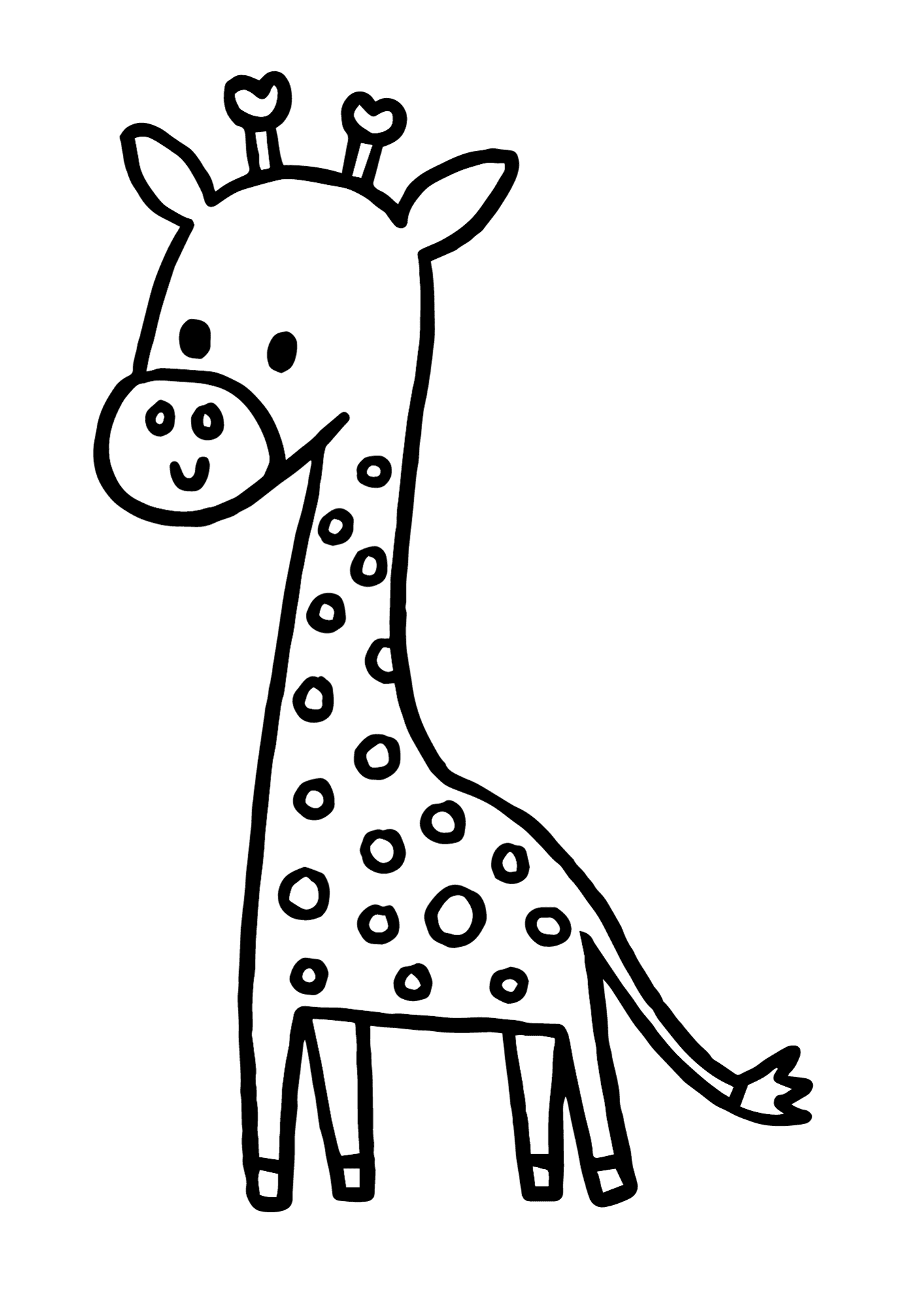 Love Giraffe Coloring Page