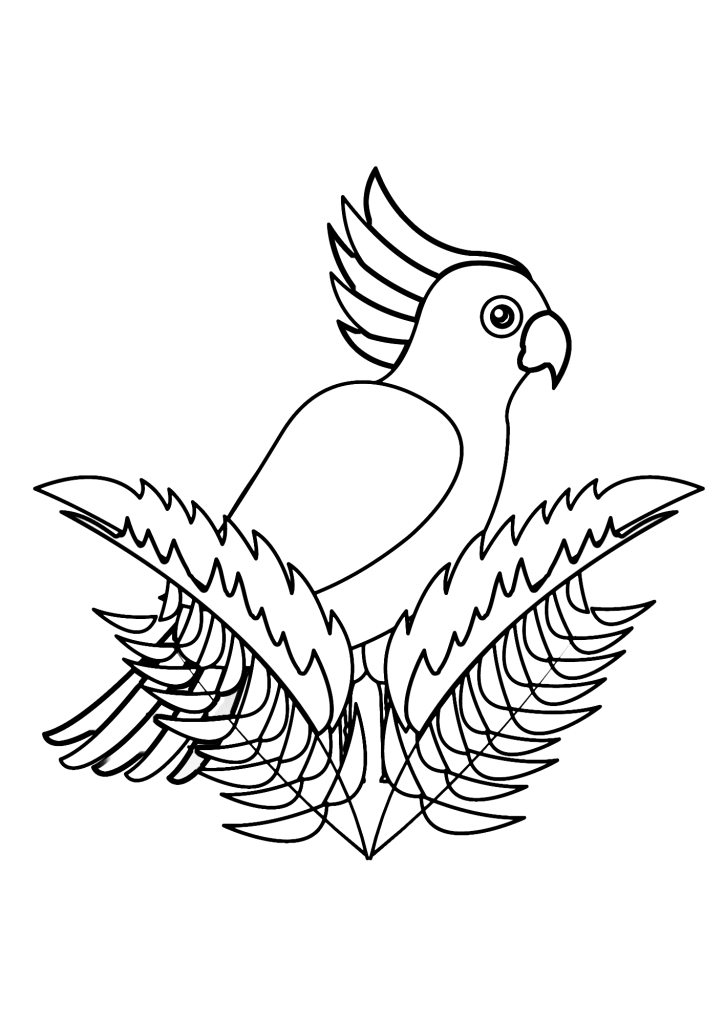 Palm Cockatoo Coloring Page