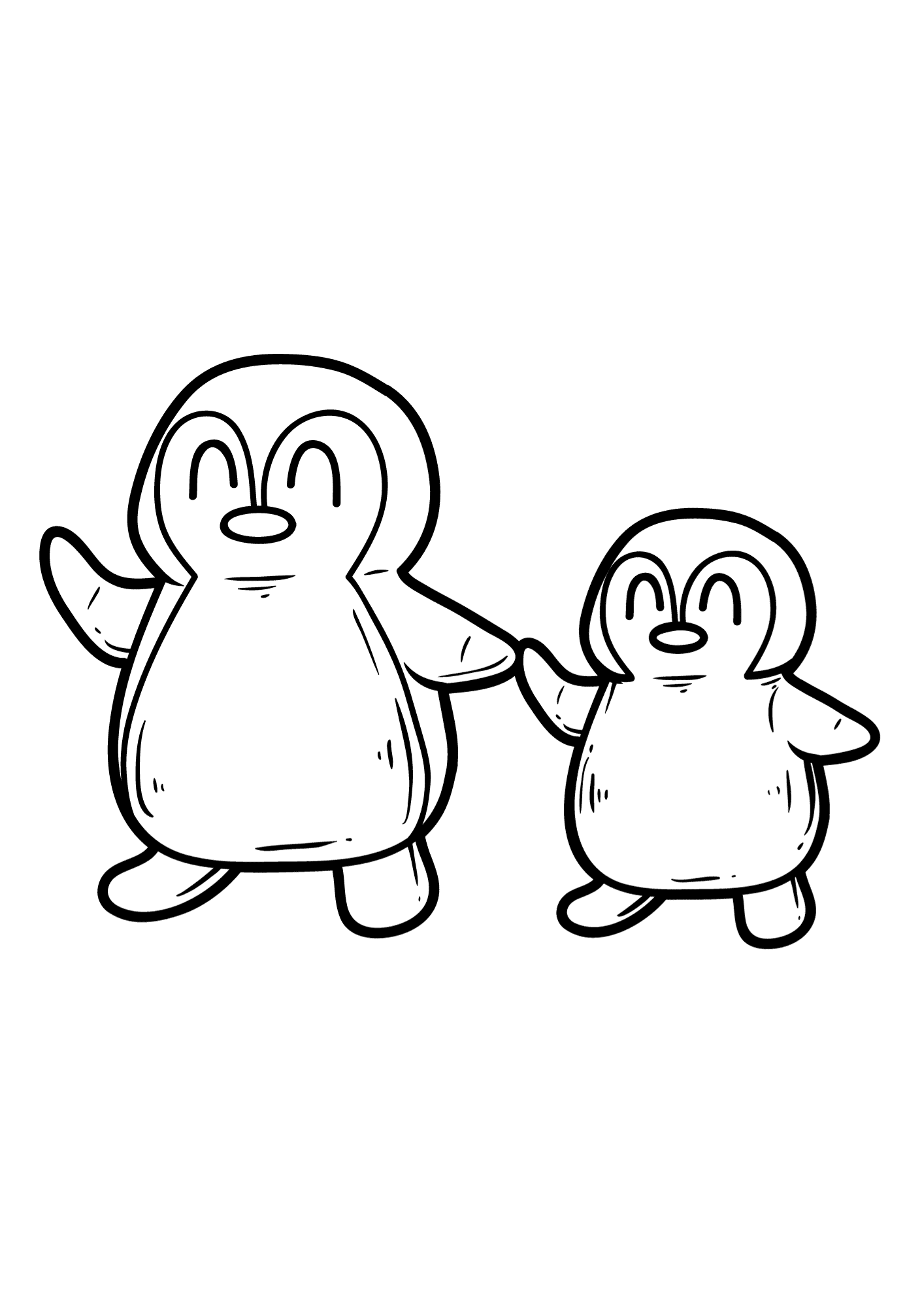 Penguin Father's Day Animal Outline Coloring Page