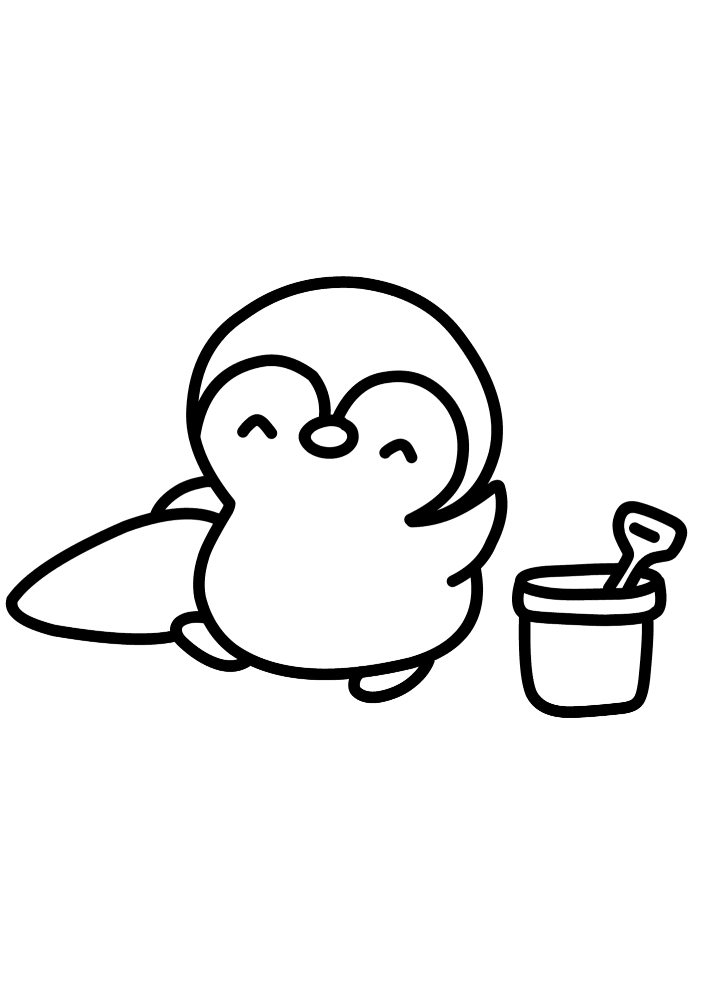 Penguin Picture Coloring Page