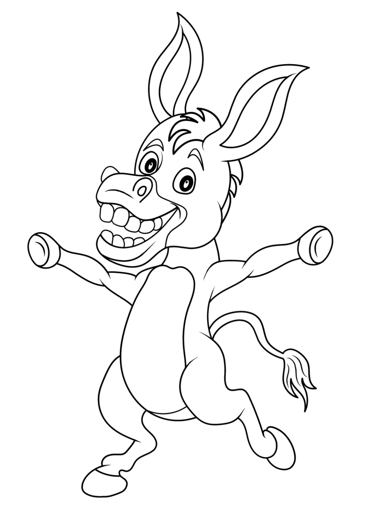 Picture Donkey Coloring Page