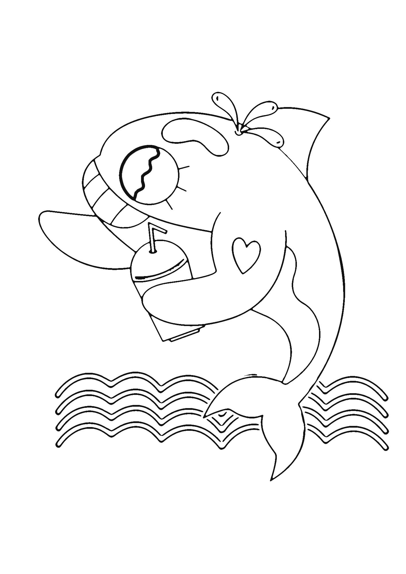 Pretty Dolphin Coloring Page