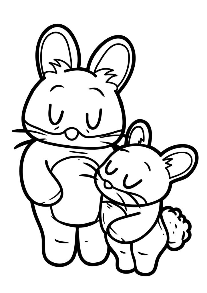Rabbit Father's Day Coloring Page