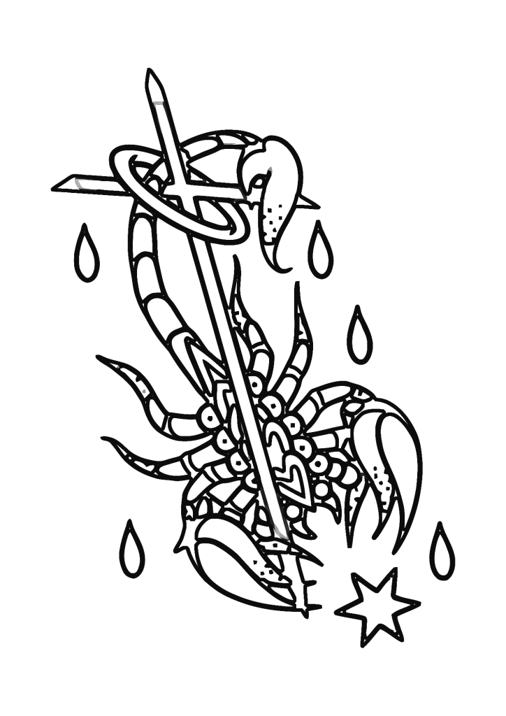 Scorpions Drawing Coloring Page