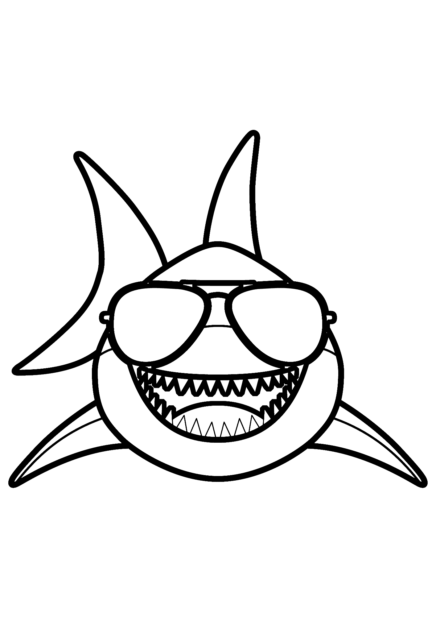 Sharks Image Drawing Coloring Pages