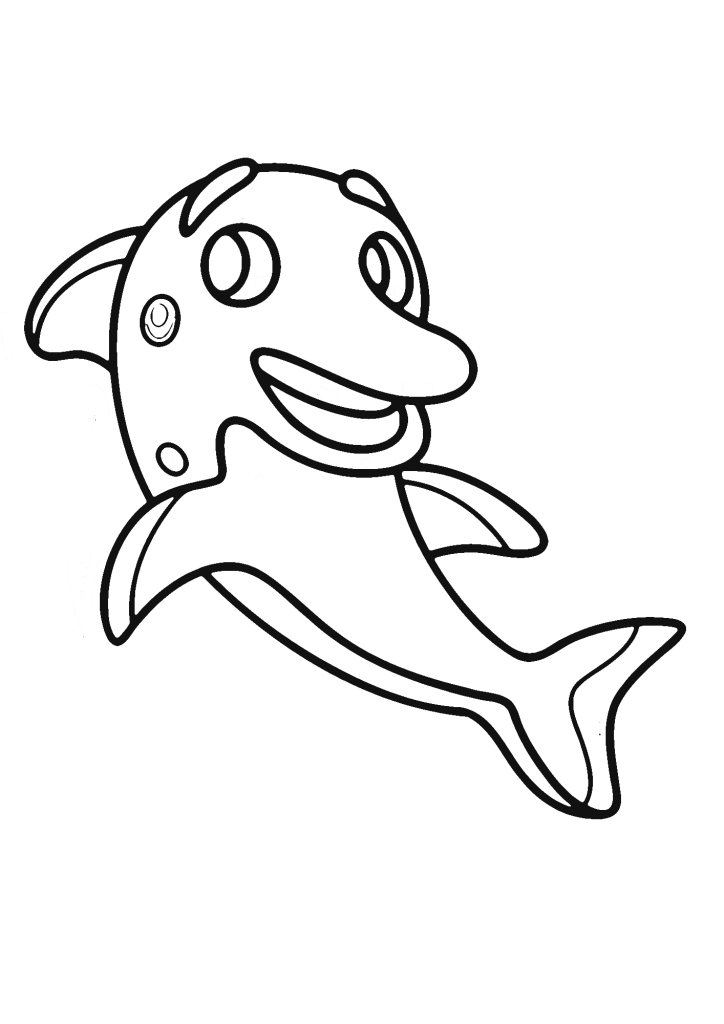 Smiling Dolphin Coloring Page