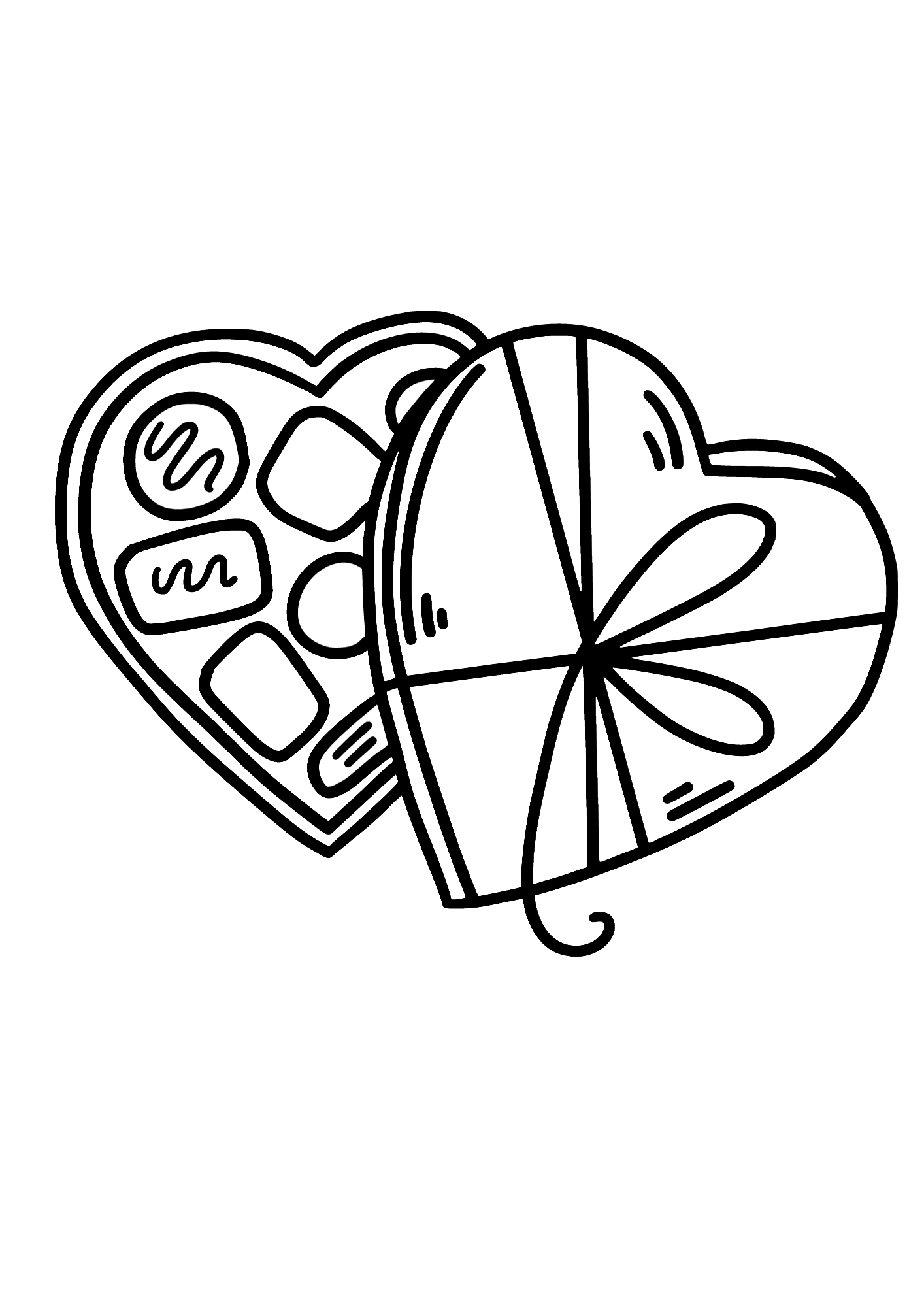 Valentine Chocolate Coloring Page