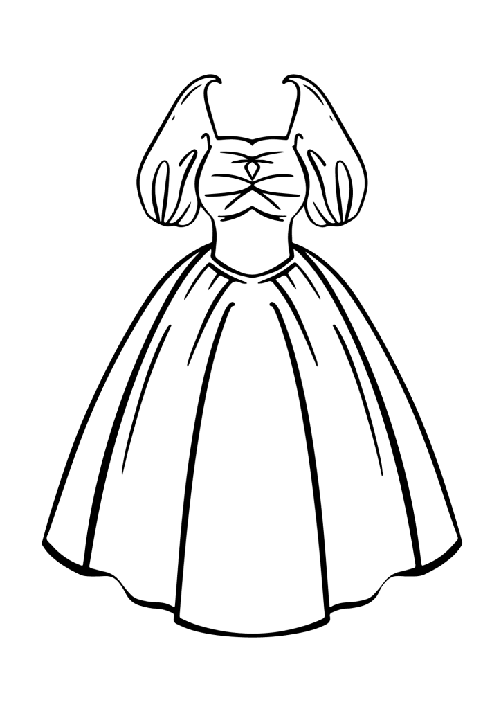 Wedding Dress Short Coloring Page