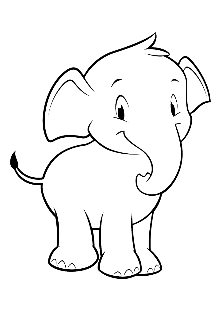 Baby Elephan Coloring Page