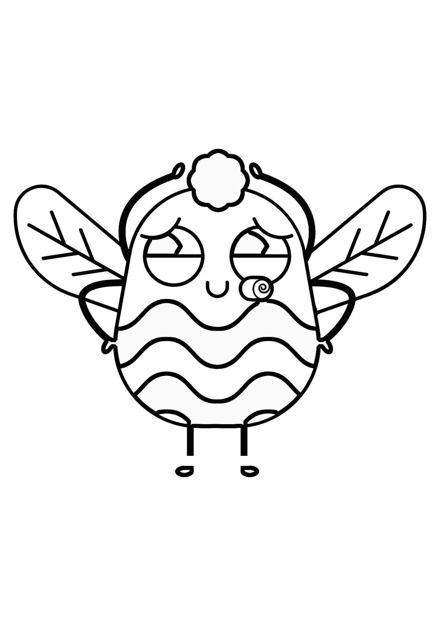 Bee Printable For Kids Coloring Page
