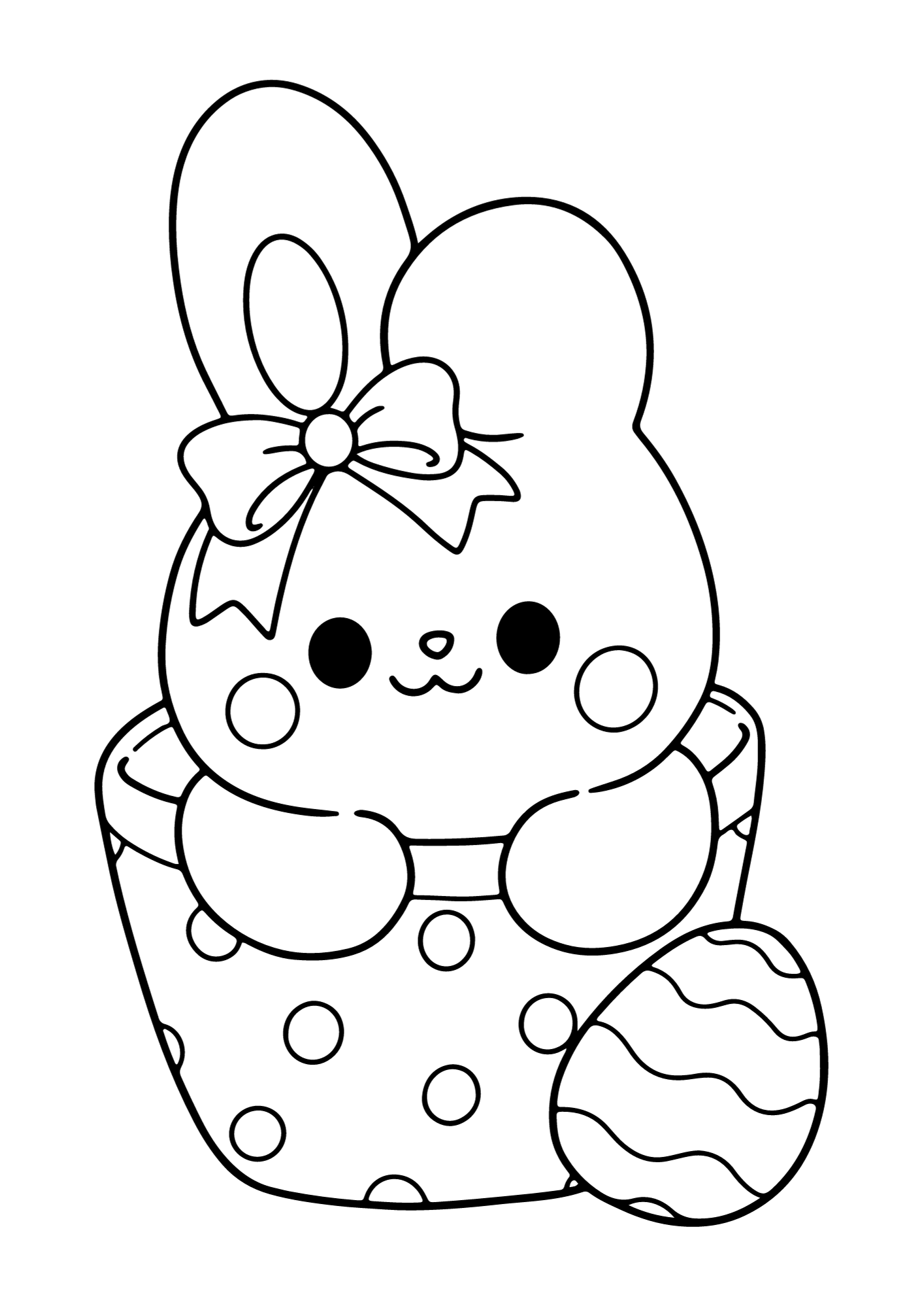 Bunny Easter Egg Coloring Page