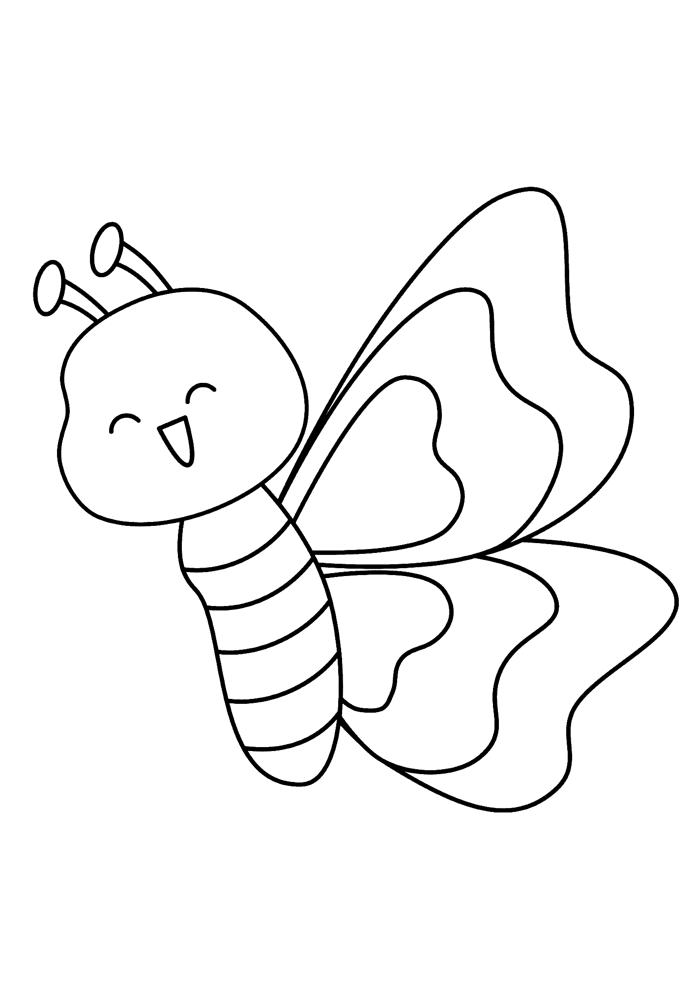 Butterfly Printable Smile Coloring Pages