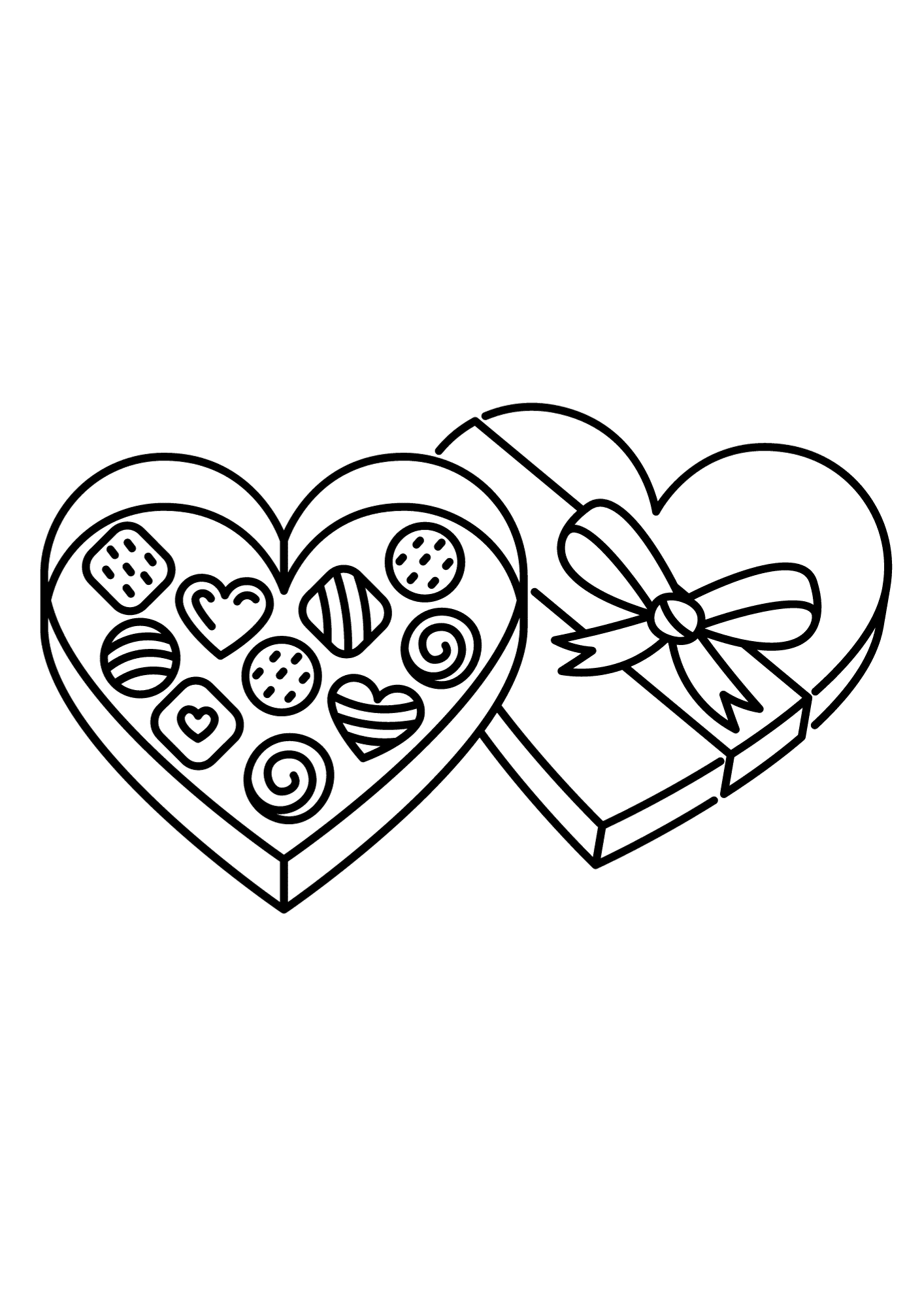Chocolate Of Valentin's Day Coloring Page