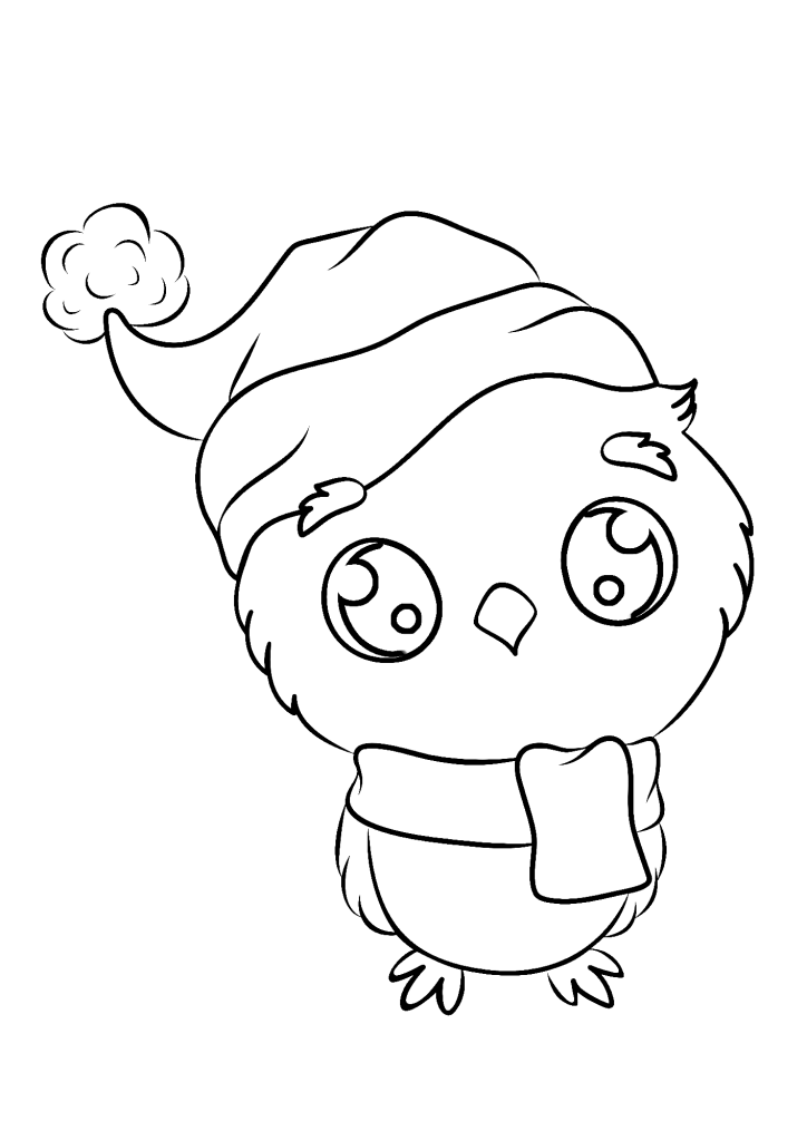 Christmas Owl Coloring Pages