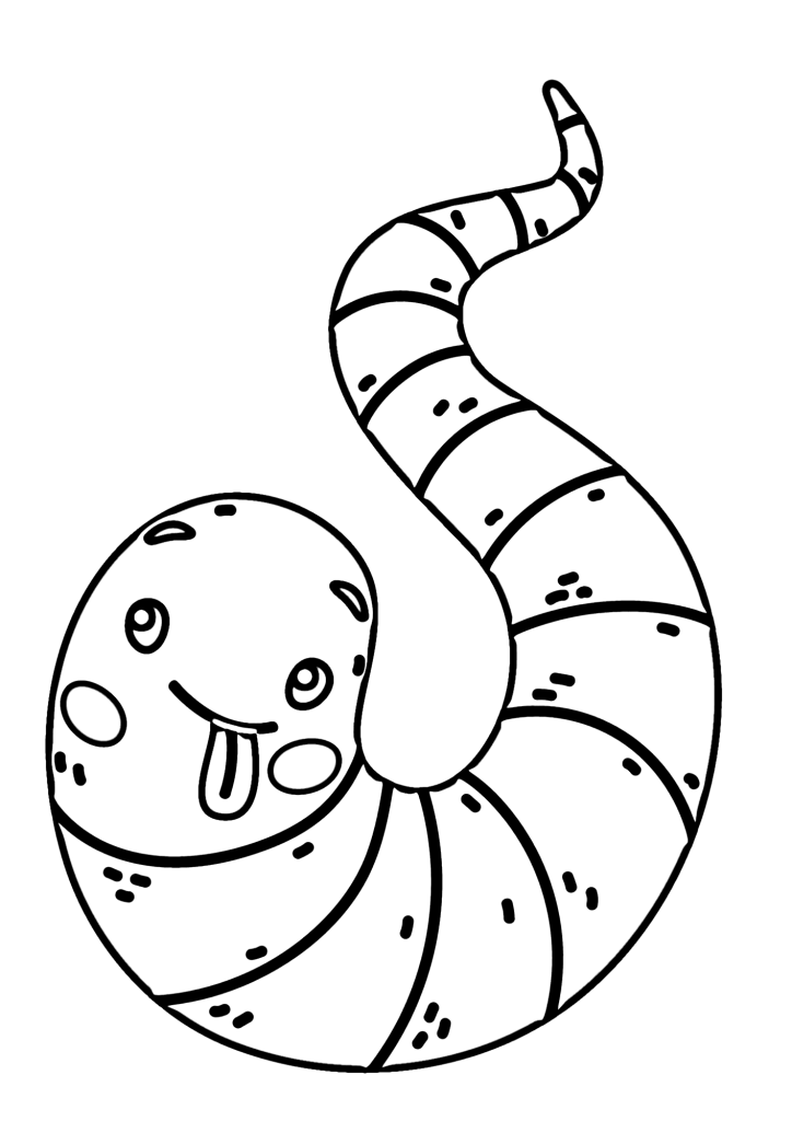 Cool Earthworm Coloring Page