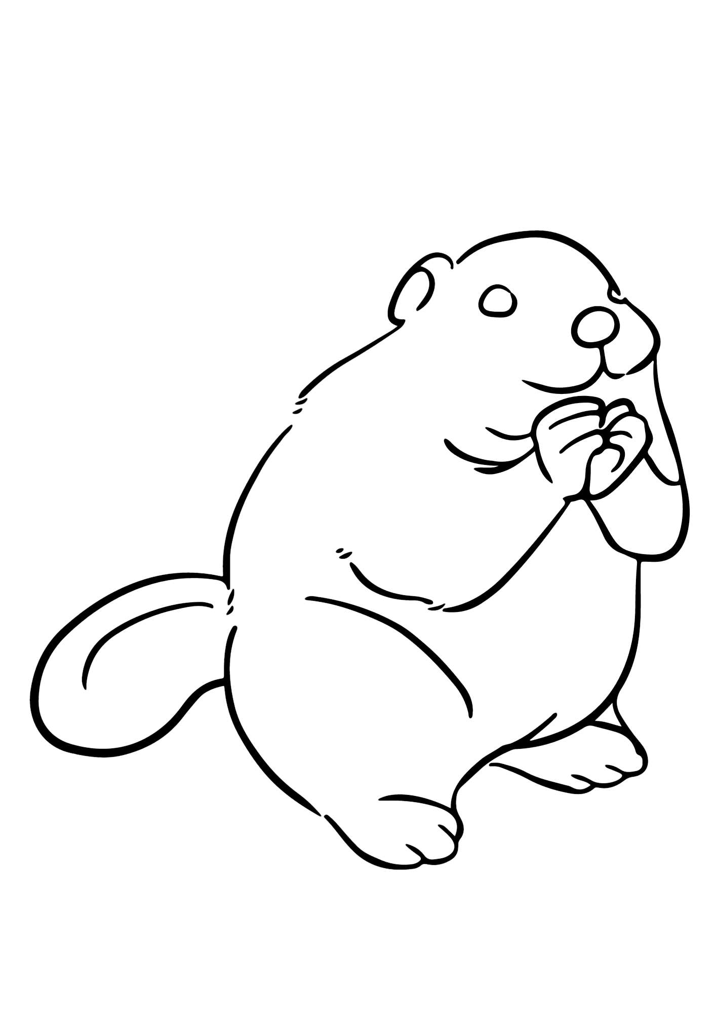 Cute Beaver Picture Coloring Page