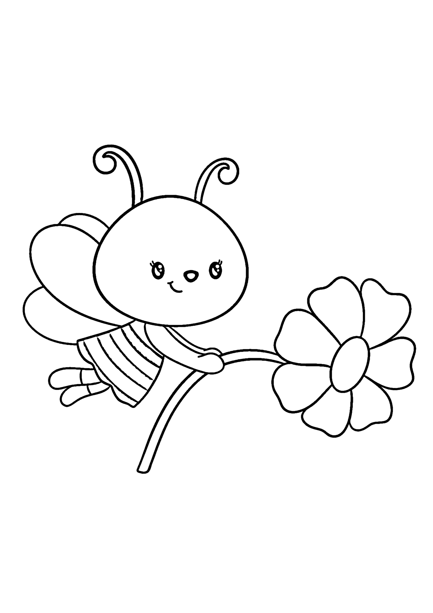 Cute Bee Coloring Pages