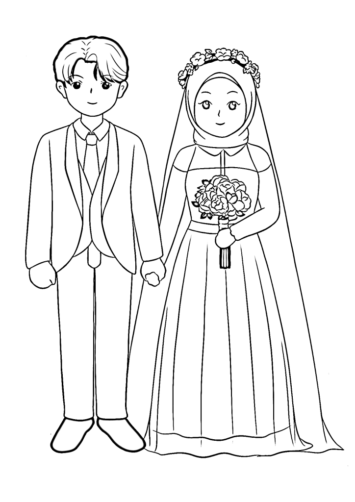 Cute Wedding Dress Coloring Page