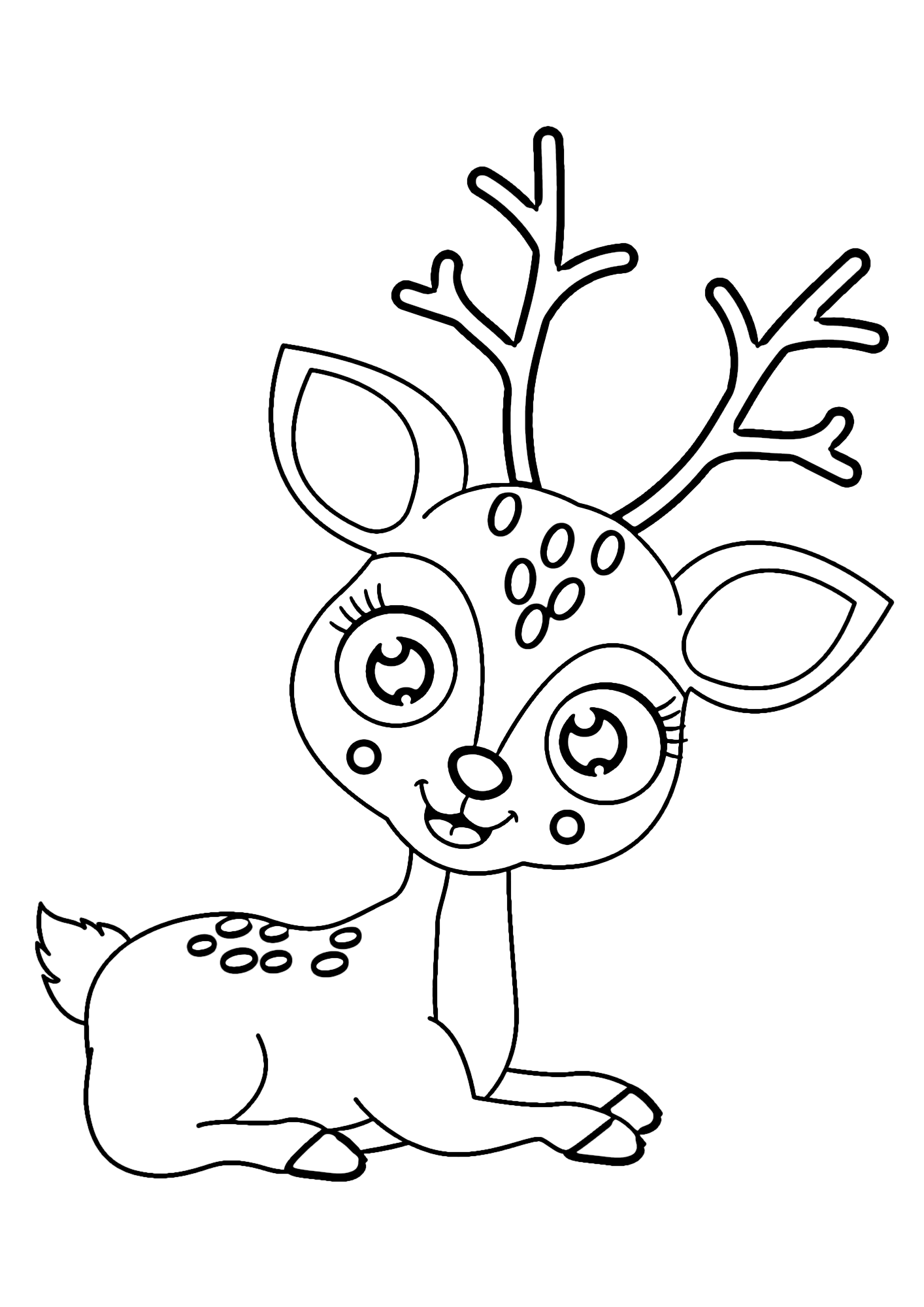Deer Printable For Kids Coloring Page