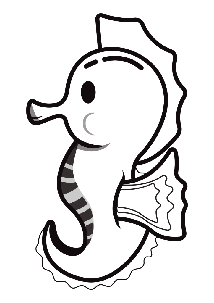 Detailed Seahorse Coloring Page