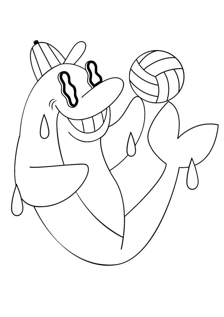 Dolphin Funny Coloring Page
