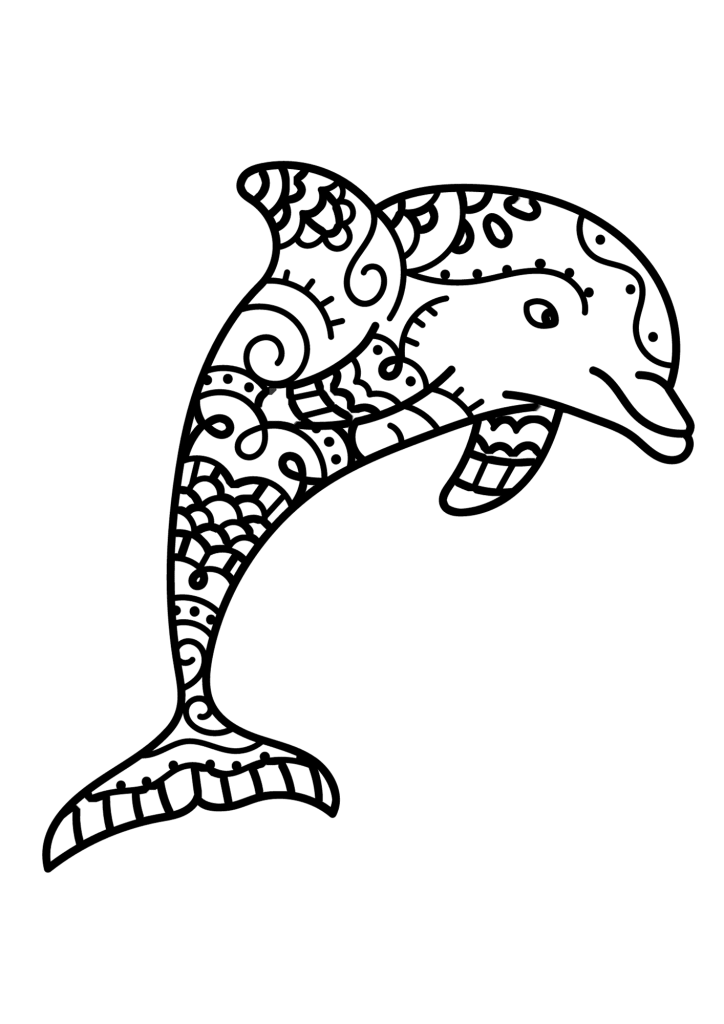 Dolphin Mandala Coloring Page