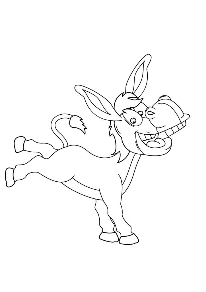 Donkey Funny Coloring Page