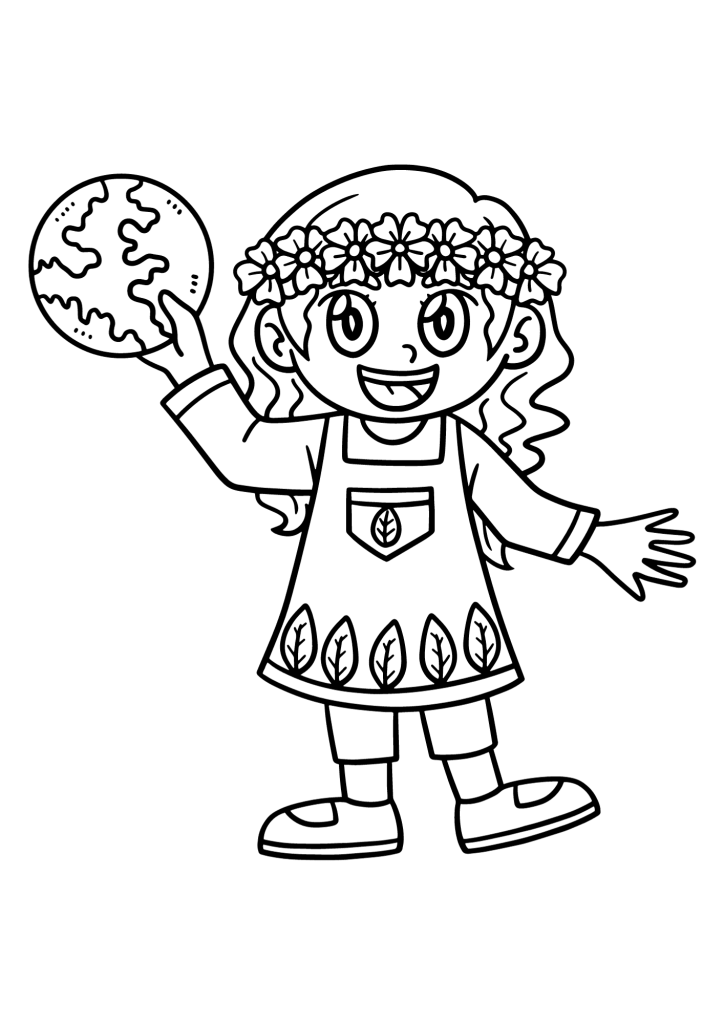 Earth Day Animation Coloring Page