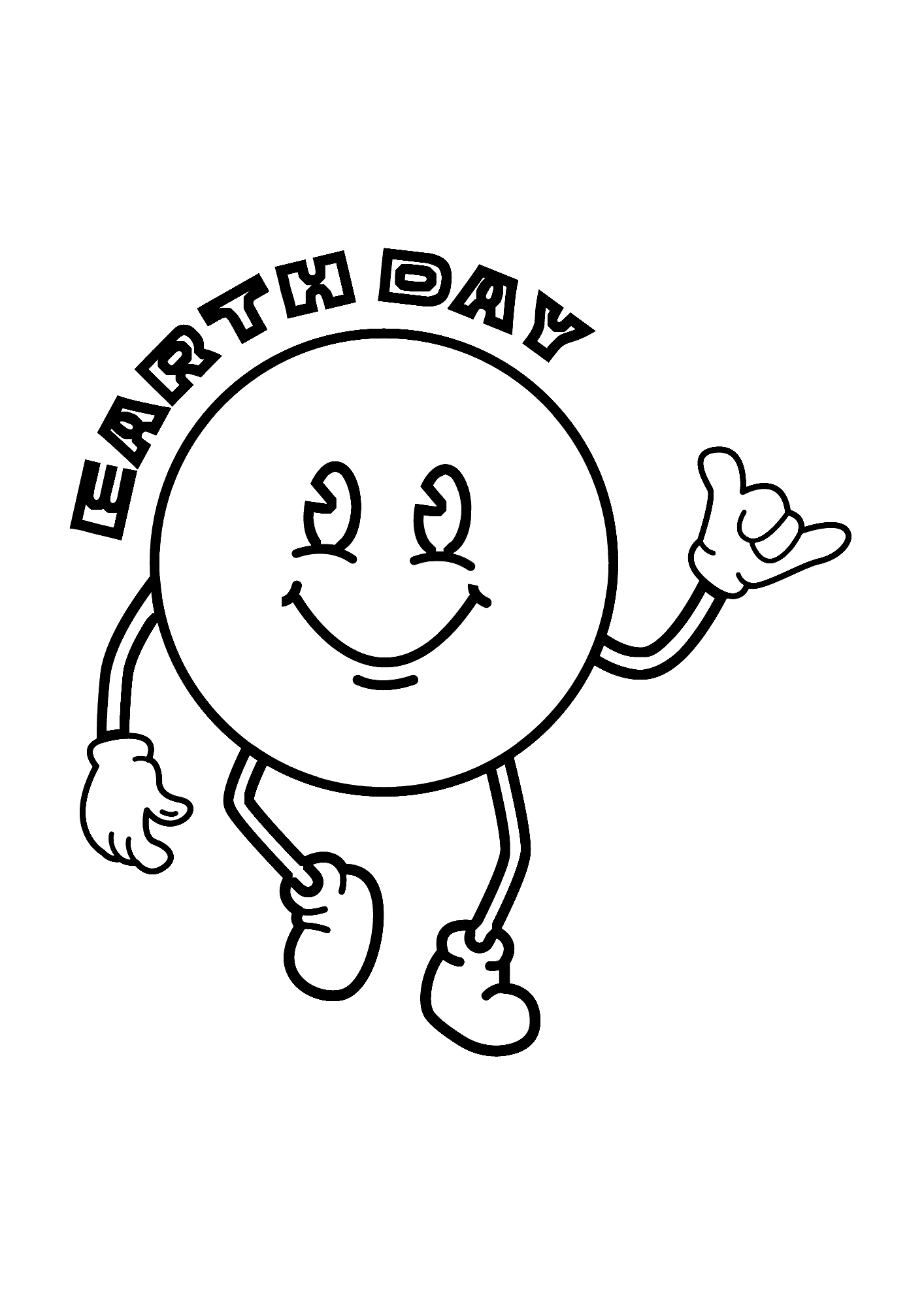 Earth Day Logo For Kids Coloring Page