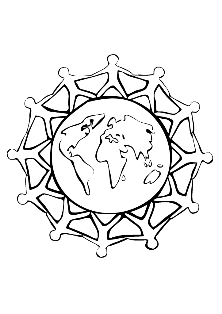 Earth Day Logo Painting Coloring Page