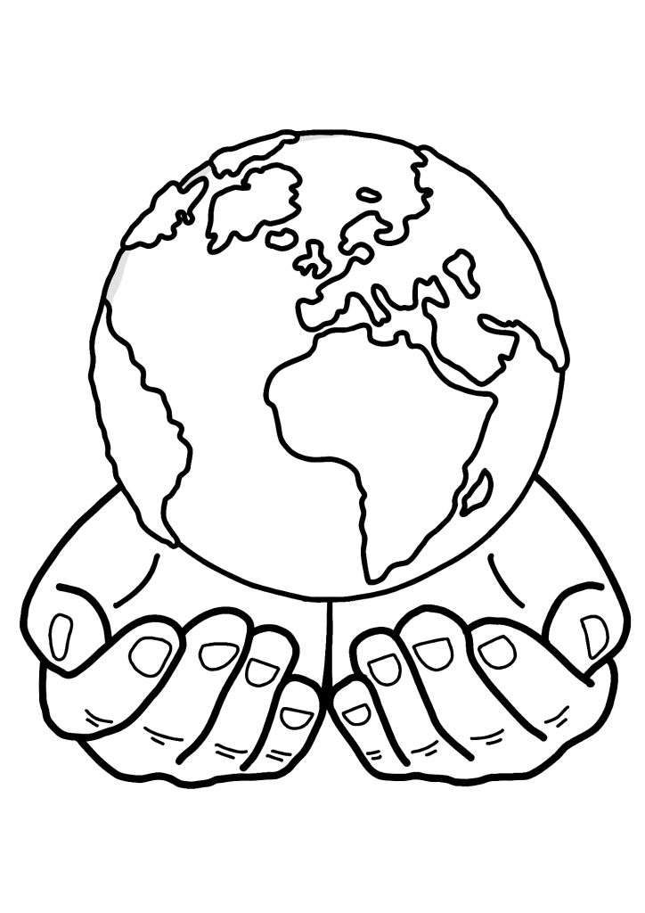 Earth Day Simple Coloring Page