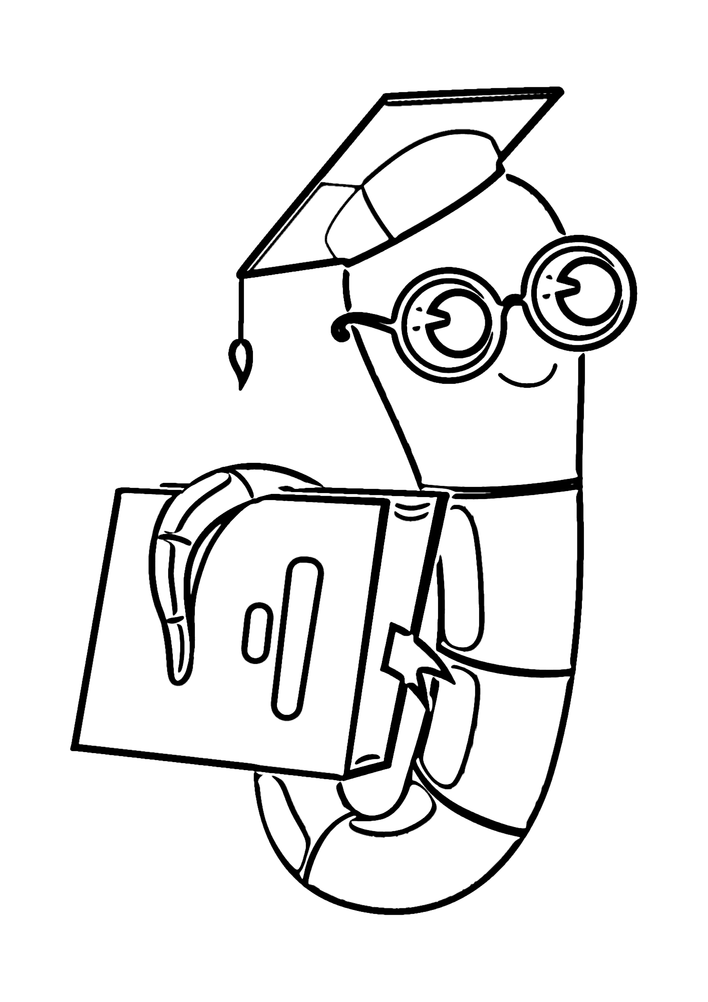 Earthworm Printable Coloring Page