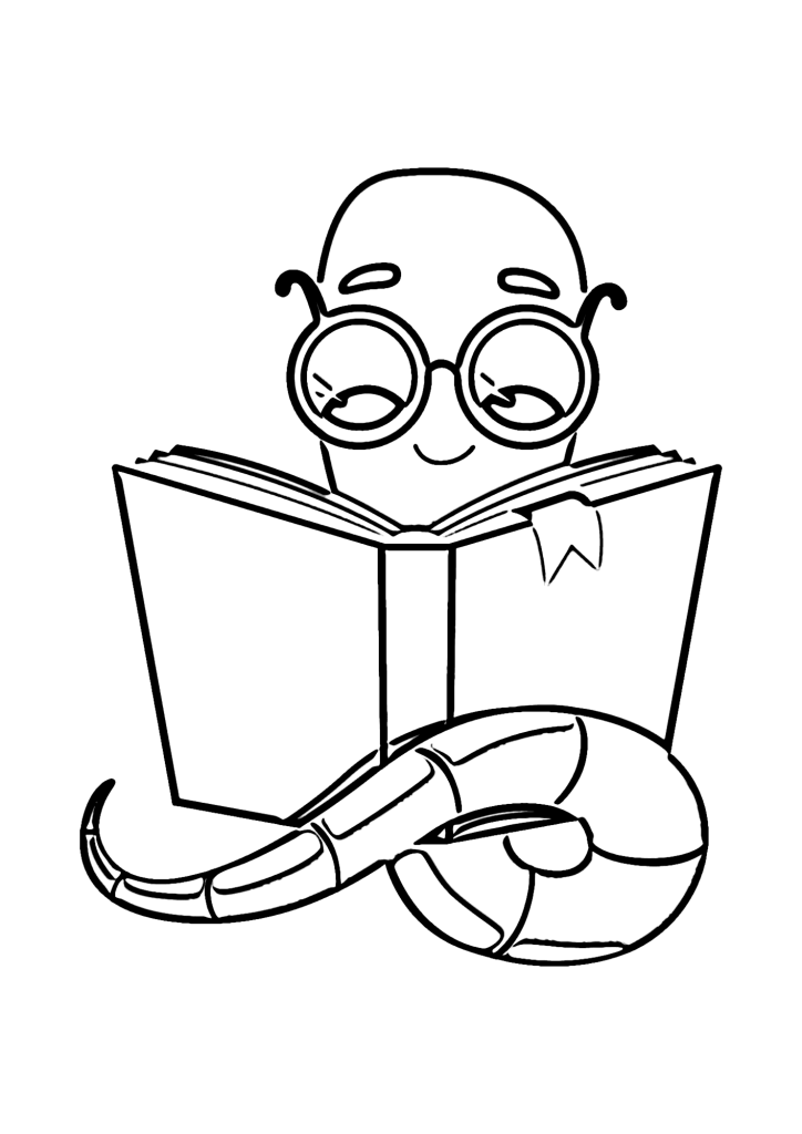 Earthworms Outline Coloring Page