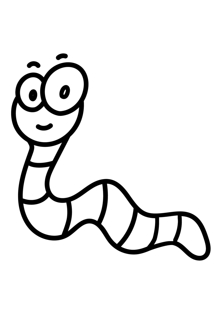 Earthworms Printable For Children Coloring Page