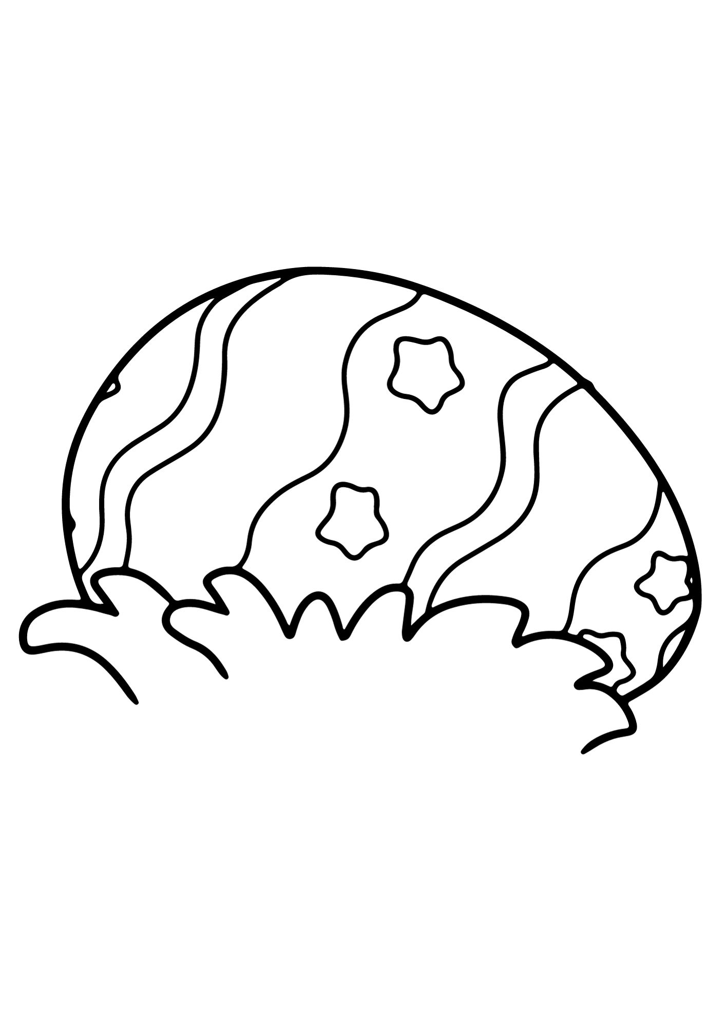 Easter Egg Black And White Coloring Page