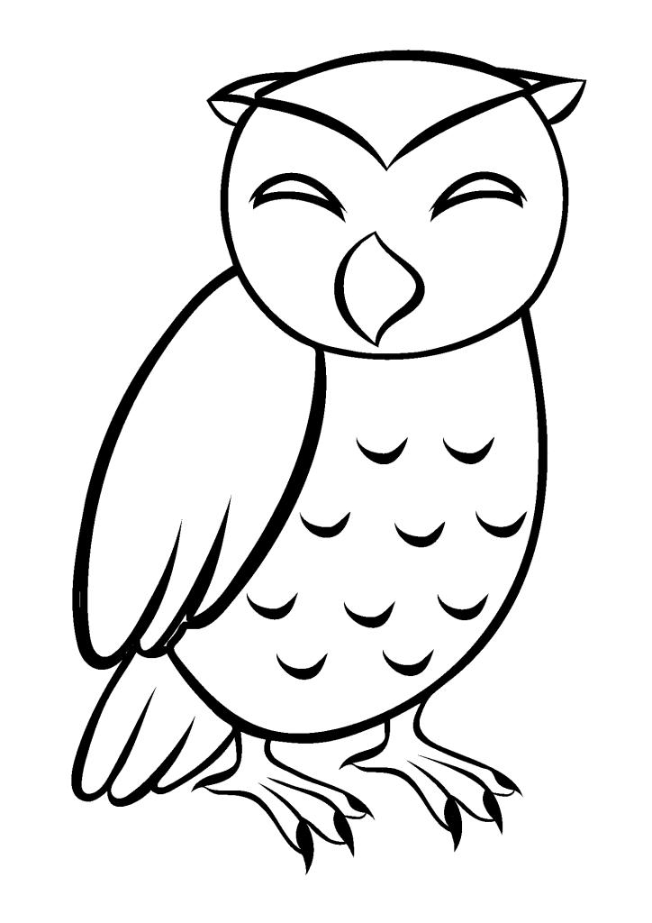Easy Owl Coloring Pages