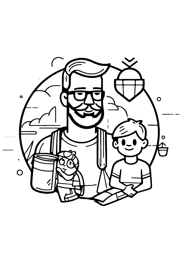 Father's Painting Day Coloring Pages