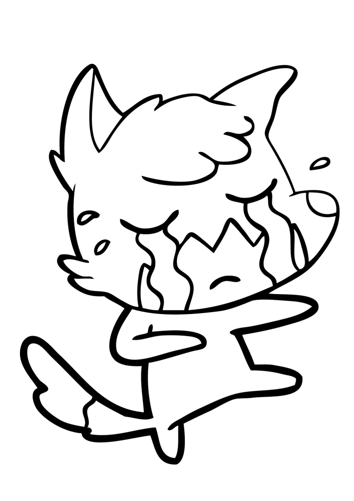 Fox Cry Coloring Page