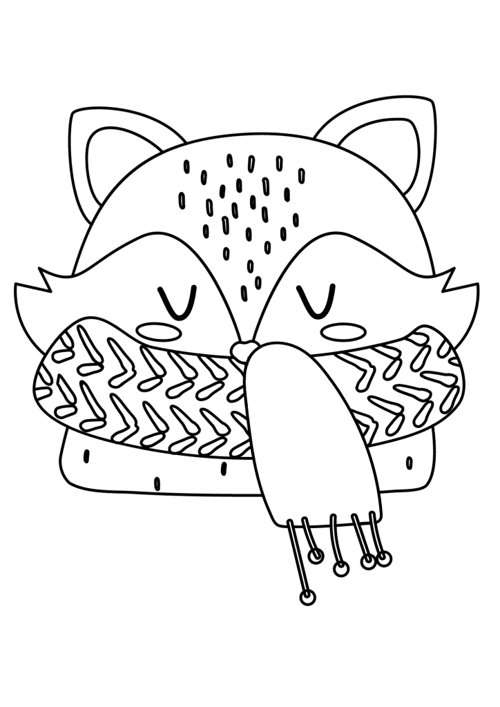 Fox Line Coloring Page