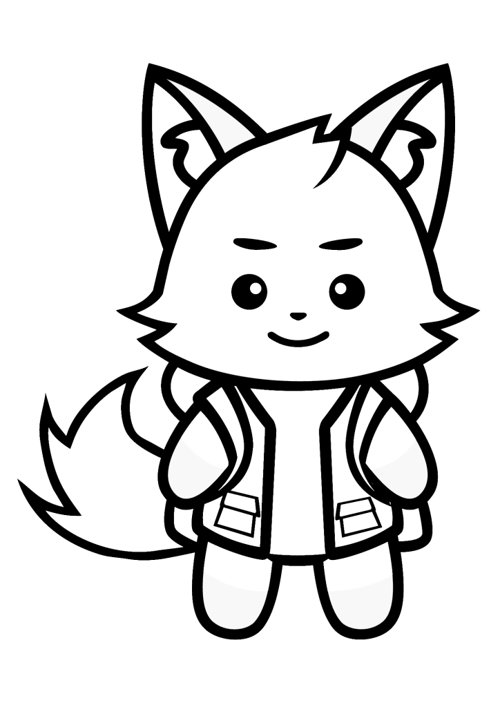 Fox Picture For Children Coloring Page