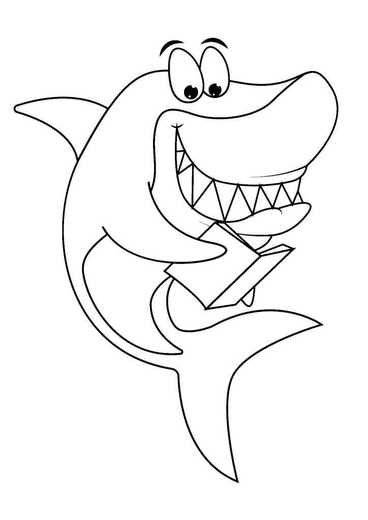 Funny Sharks Coloring Page