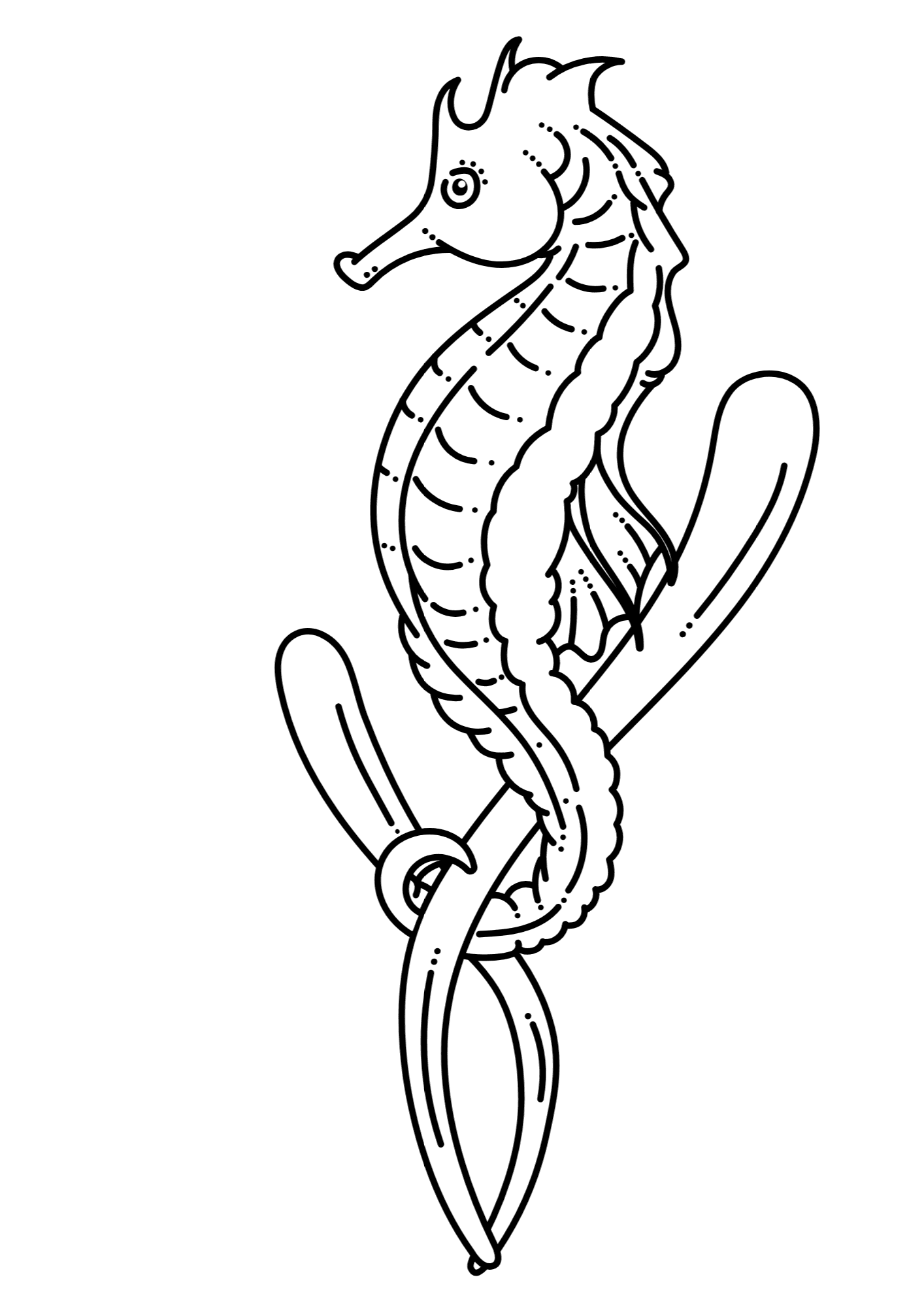 Girls Seahorses Coloring Page