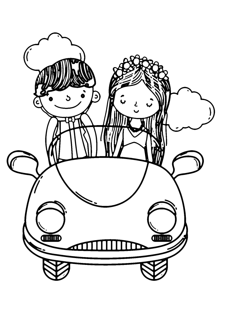 Happy Wedding Day Images Coloring Page