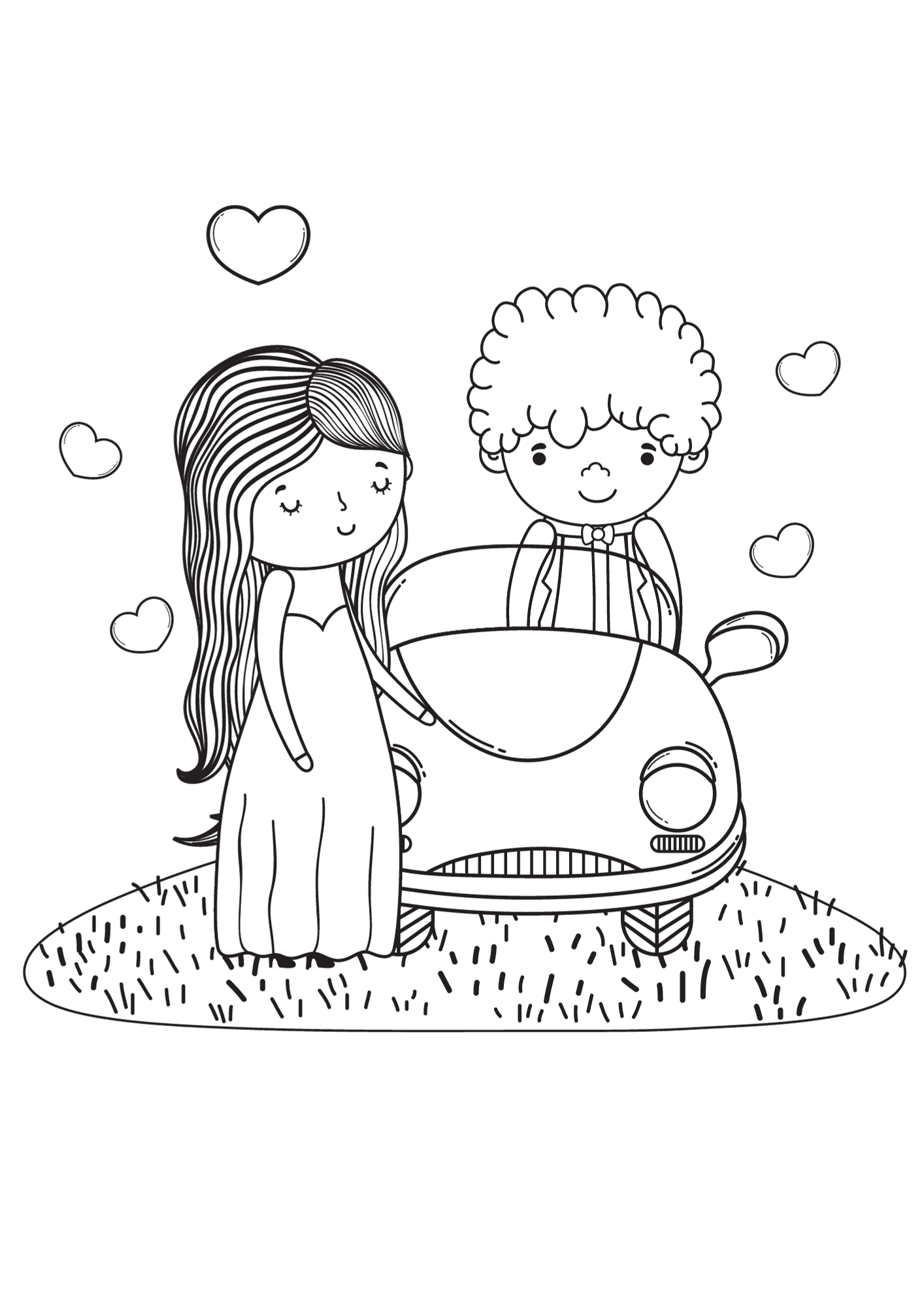 Happy Wedding For Children Coloring Page
