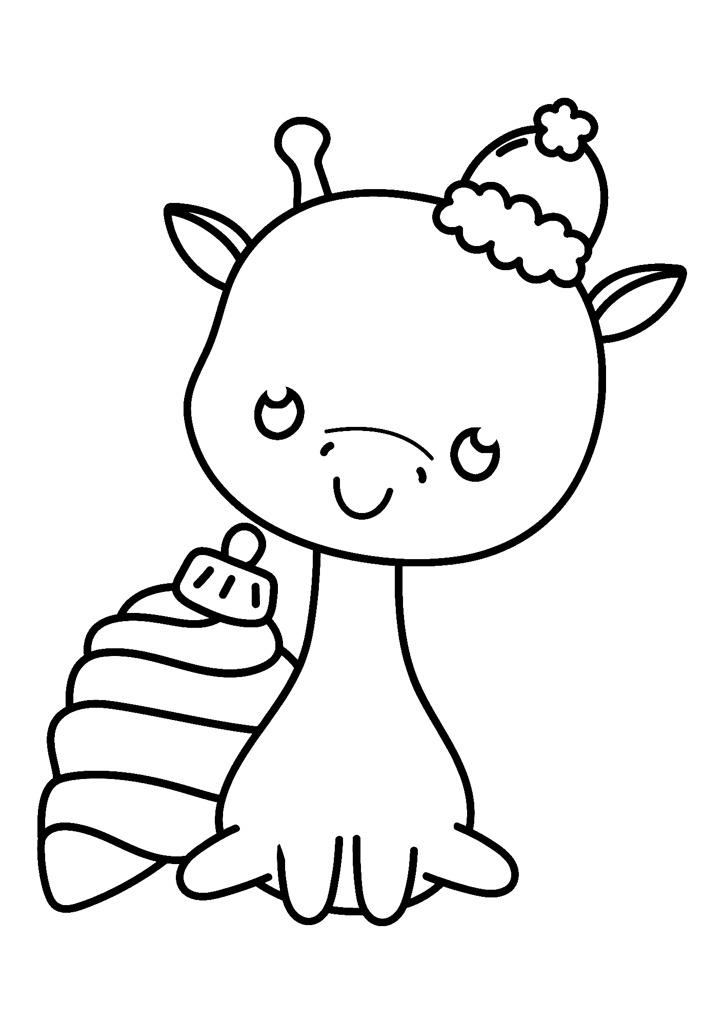Image Of Giraffe Free Coloring Page